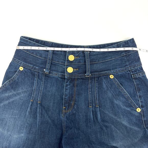 Vintage London Jean Double Button Wide Leg Y2K Rave Medium Wash Jeans Size 10 - Picture 4 of 12